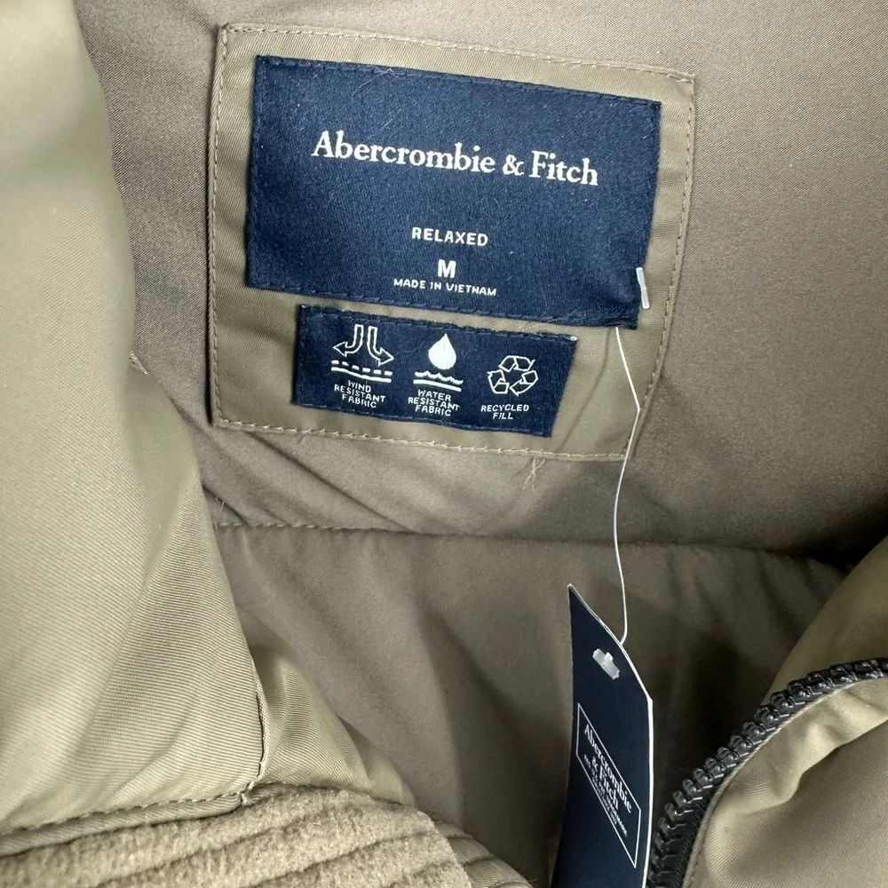 *NWT Abercrombie & Fitch Brown Puffer Jacket Mens Medium